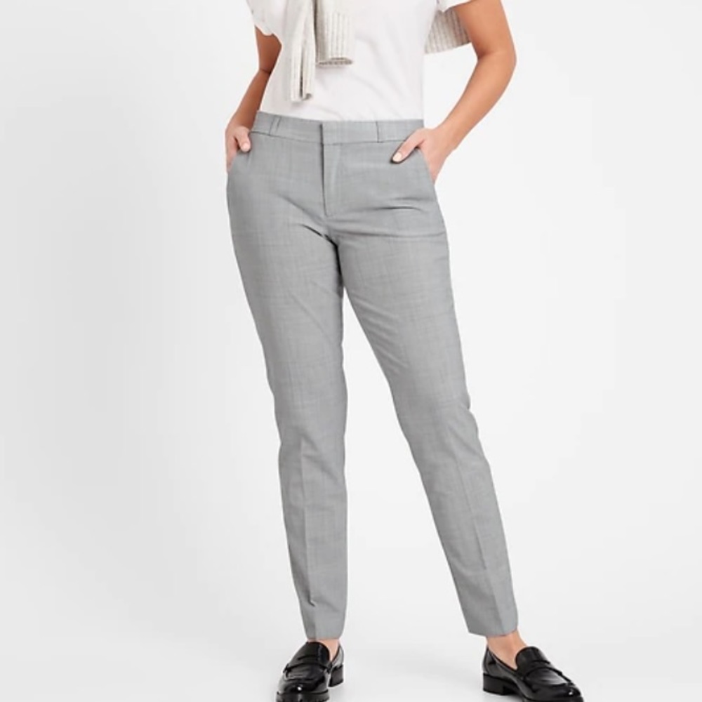 Banana Republic grey Ryan wool dress pants straight skinny leg suiting slacks 0